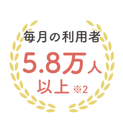 毎月の利用者 5.8万人以上