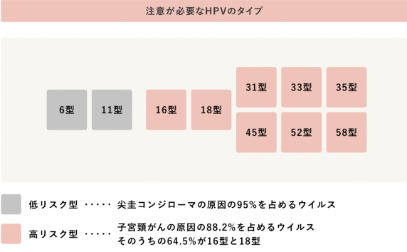 注意が必要なHPVタイプの表