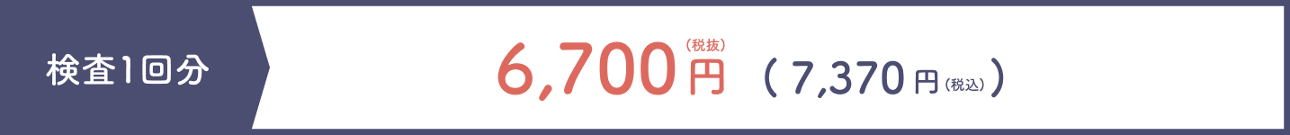 検査1回分 6,700円(税込 7,370円)