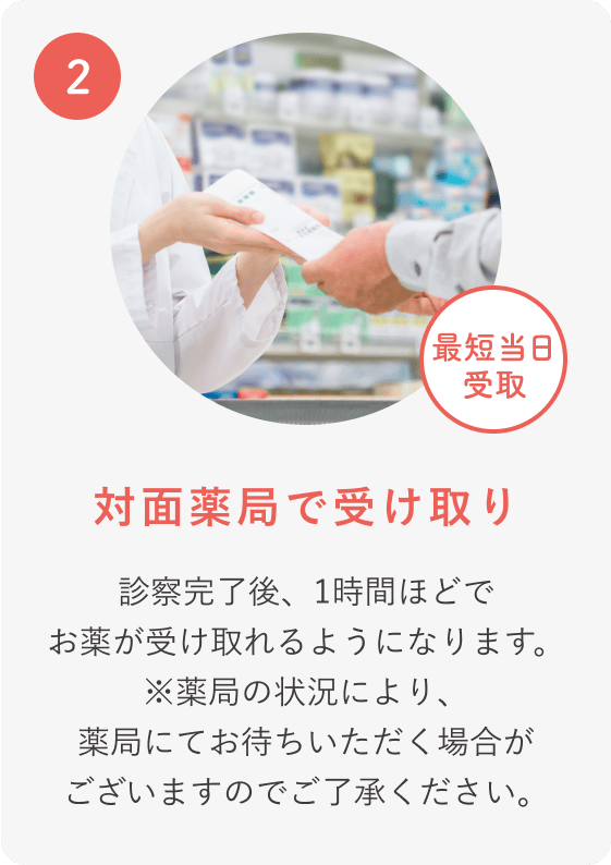 STEP 02 対面薬局で受け取り