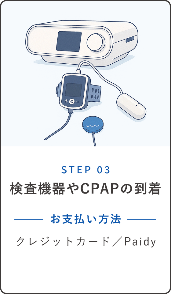 STEP 03 検査機器やCPAPの到着