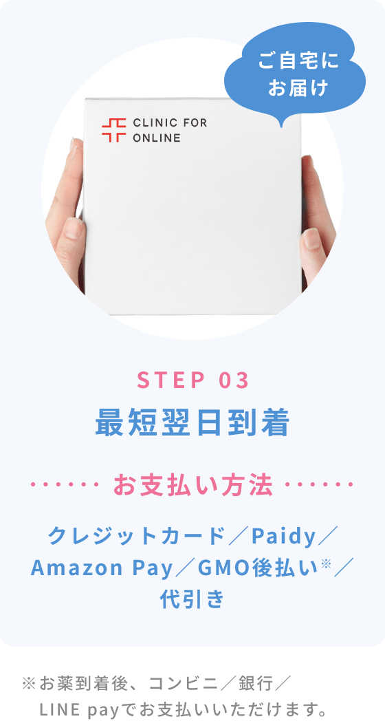 STEP 03 最短翌日到着