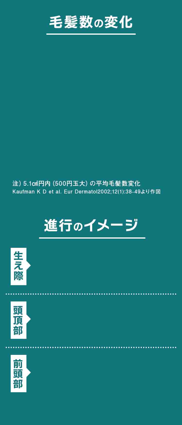 毛髪数の変化 進行のイメージ