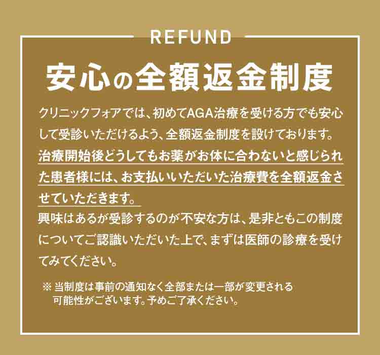 安心の全額返金制度