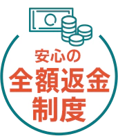 安心の全額返金制度