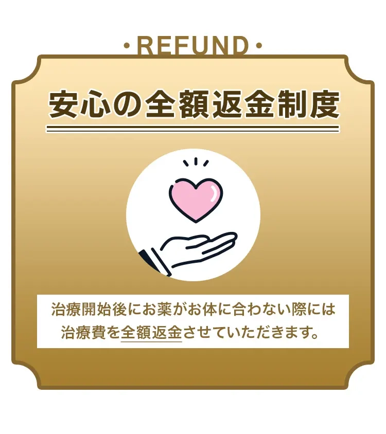 安心の全額返金制度