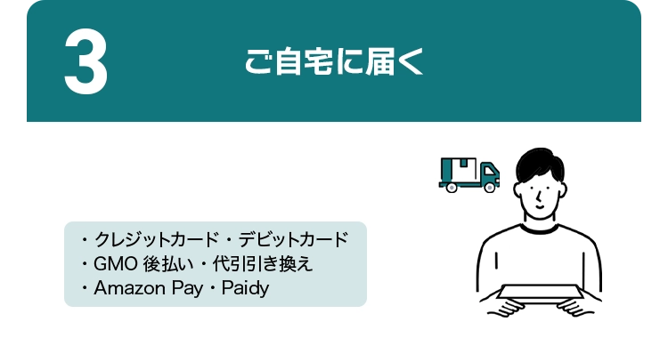 3 最短当日発送の翌日着でお届け