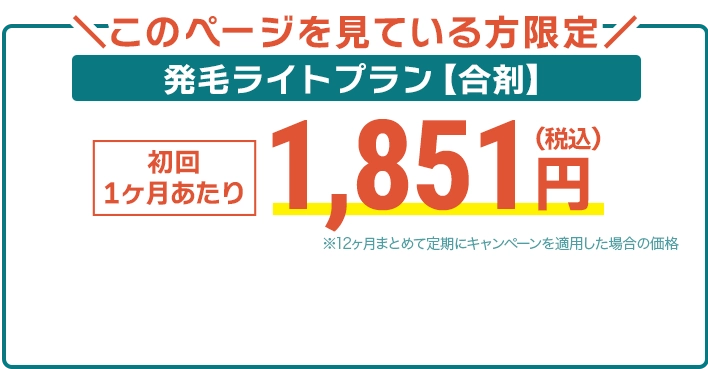 初回0円、2か月目以降もずっと、3,412円（税込）