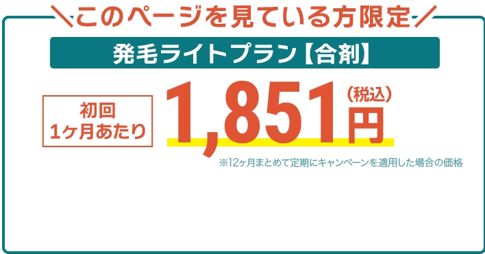 初回0円、2か月目以降もずっと、3,412円（税込）