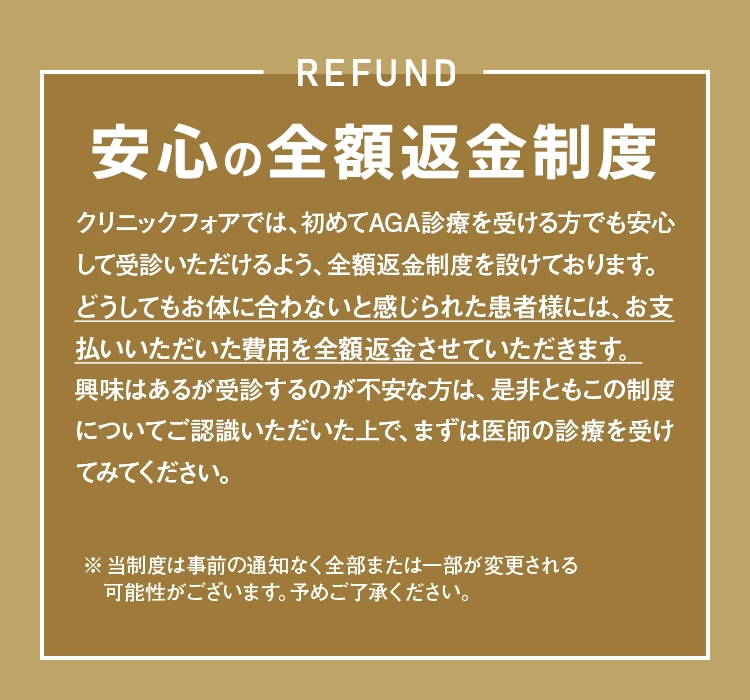 安心の全額返金制度