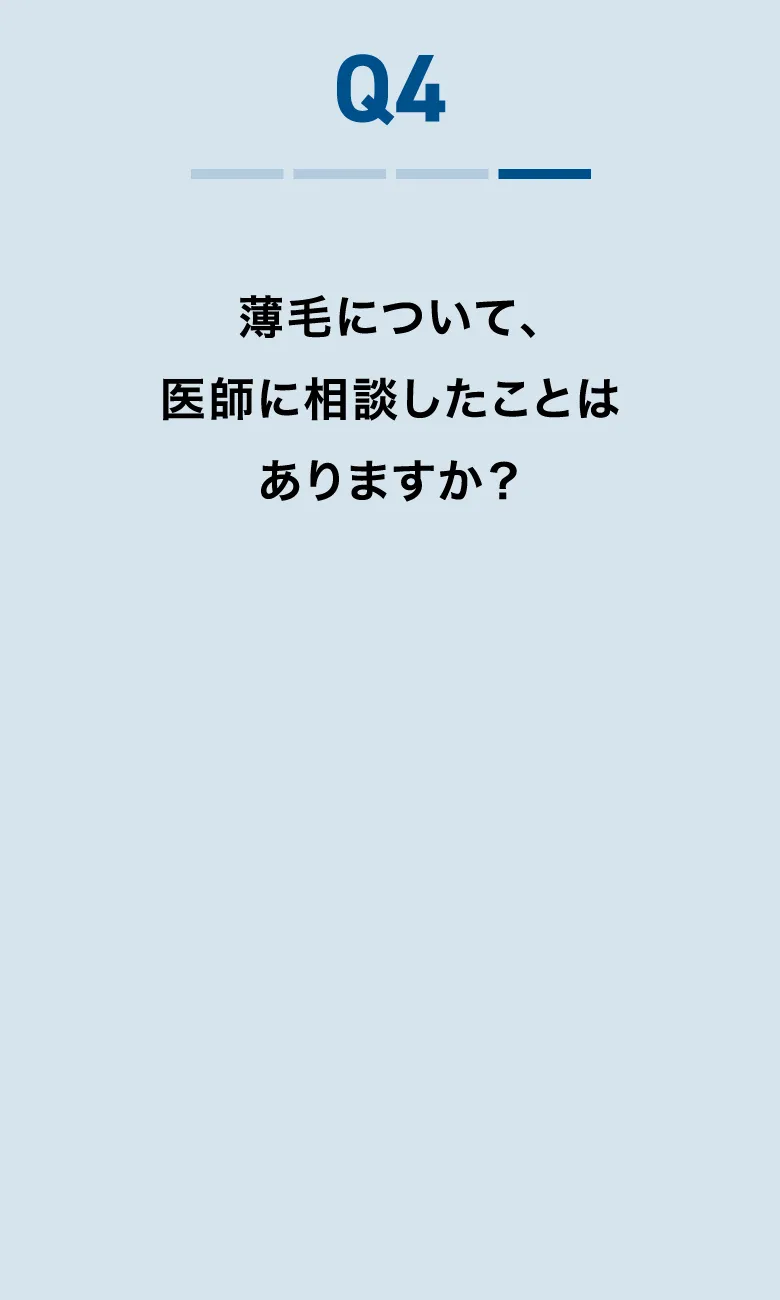 薄毛について、医師に相談したことはありますか？