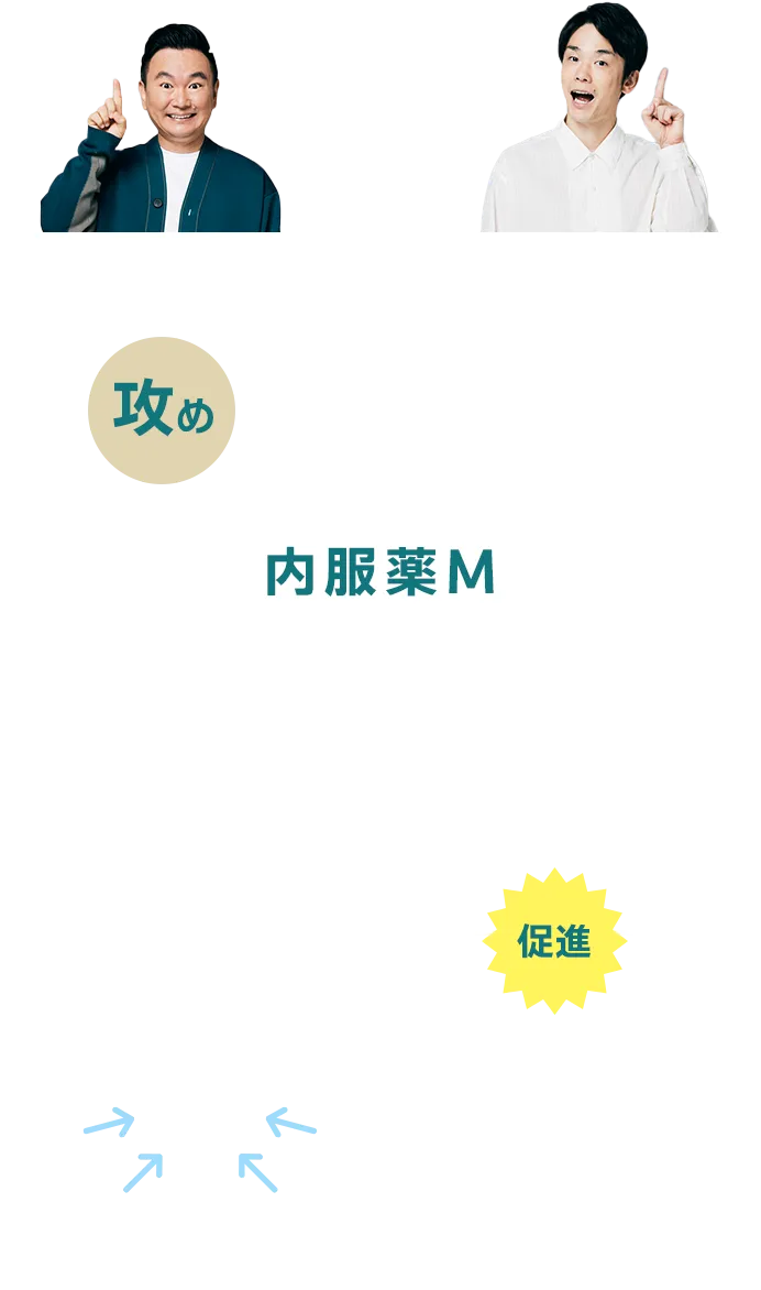 内服薬Mで発毛を促進