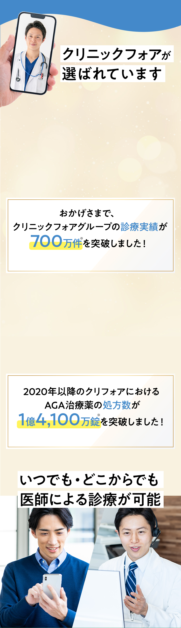 クリニックフォアが選ばれています