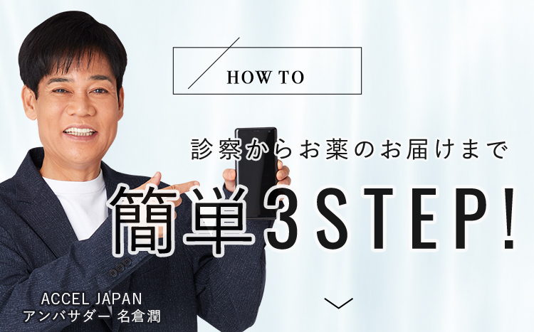 診察からお薬のお届けまで簡単3STEP!