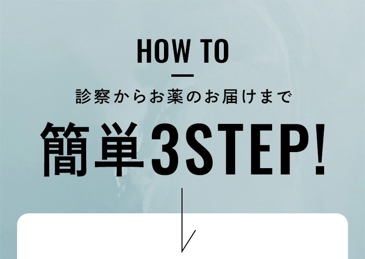 診察からお薬のお届けまで簡単3STEP!