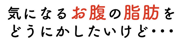 気になるお腹の脂肪をどうにかしたいけど・・・