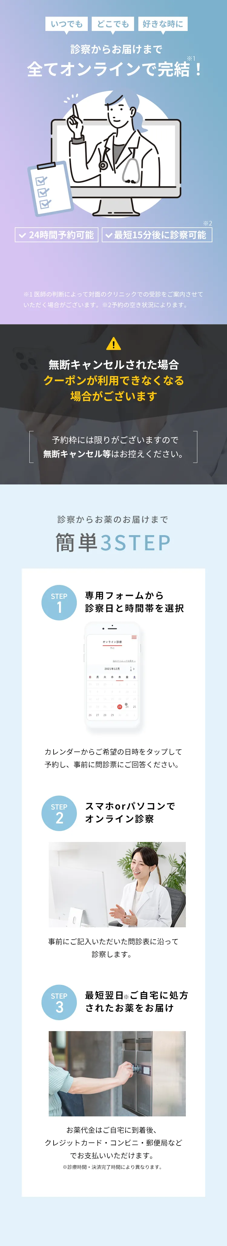 診療からお届けまで全てオンラインで完結！