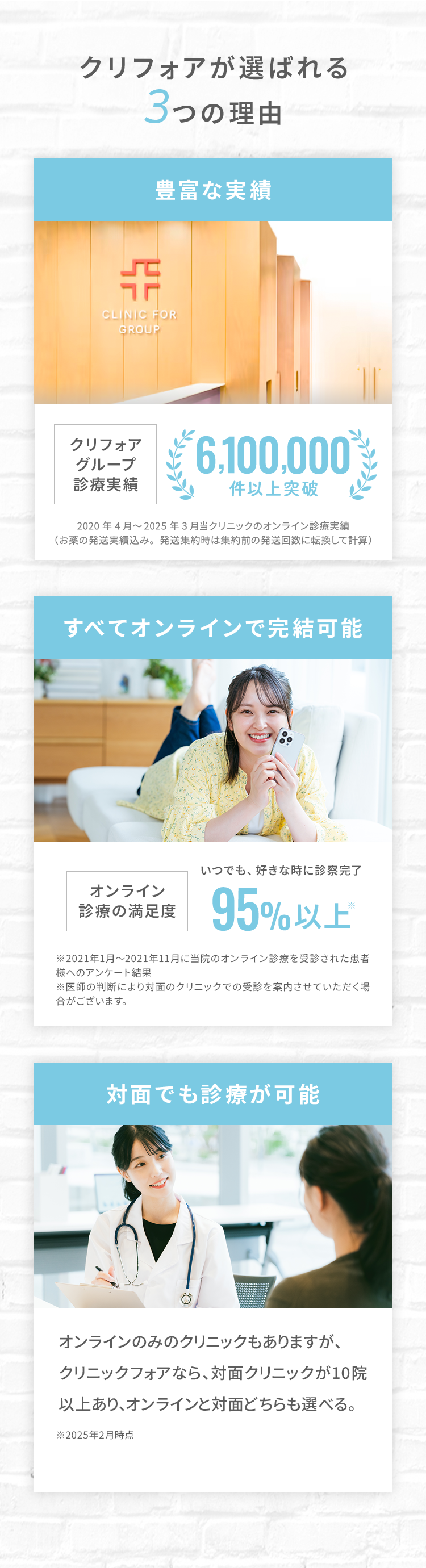 クリフォアが選ばれる3つの理由