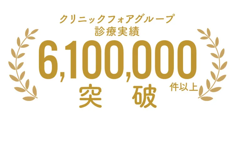 クリニックフォアグループ実績6,100,000件以上突破