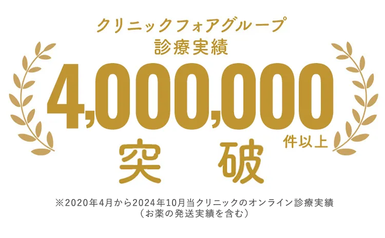 クリニックフォアグループ診察実績 4,000,000件以上突破