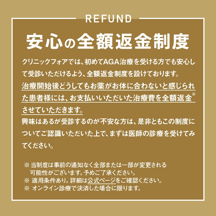 安心の全額返金制度