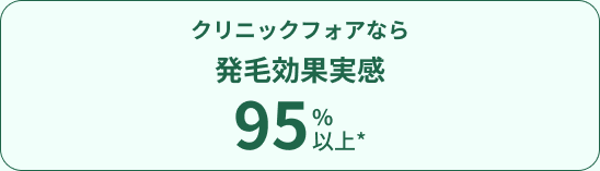 クリニックフォアなら発毛効果実感95%以上！