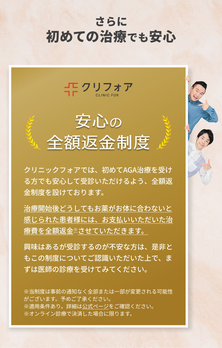 安心の全額返金制度