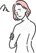 アレルギー体質女性イラスト