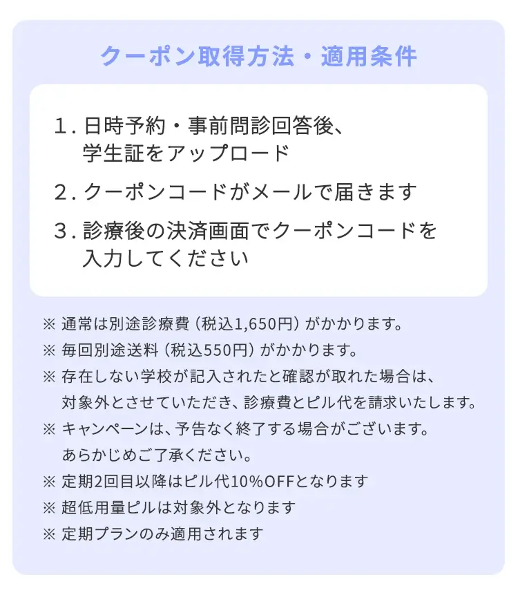 クーポン取得方法 適用条件