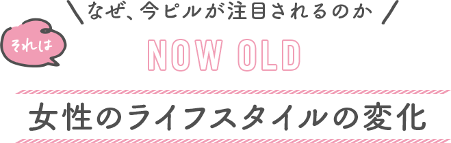 なぜ、今ピルが注目されているのか　女性のライフスタイルの変化