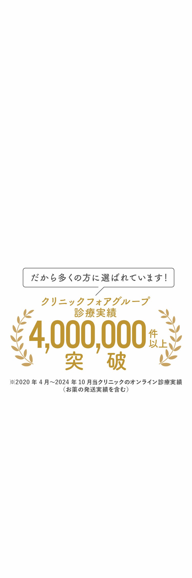 だから多くの方に選ばれています！クリニックフォアグループ、処方実績4,000,000件以上突破
