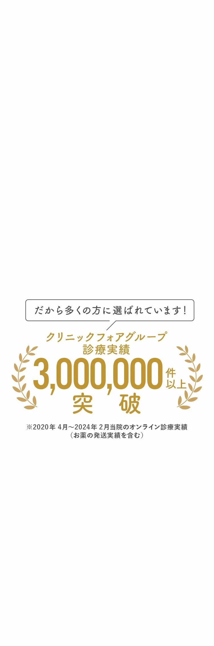 だから多くの方に選ばれています！クリニックフォアグループ、処方実績6,100,000件以上突破