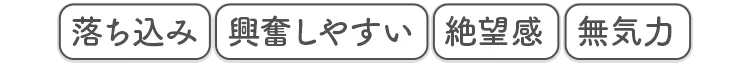 落ち込み 興奮しやすい 絶望感 無気力