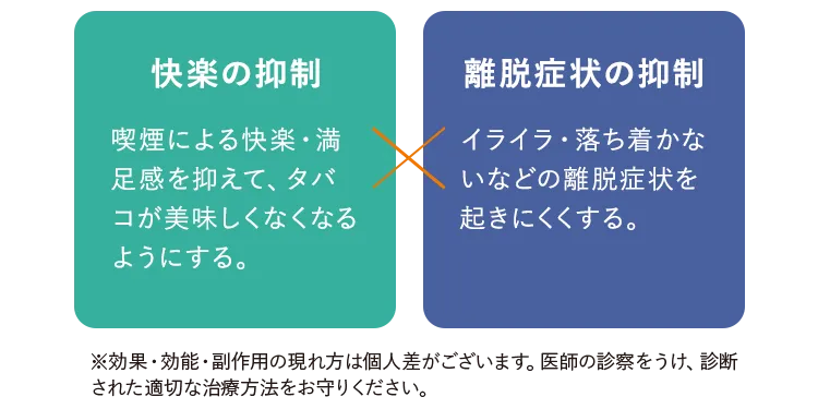 快楽の抑制、離脱症状の抑制