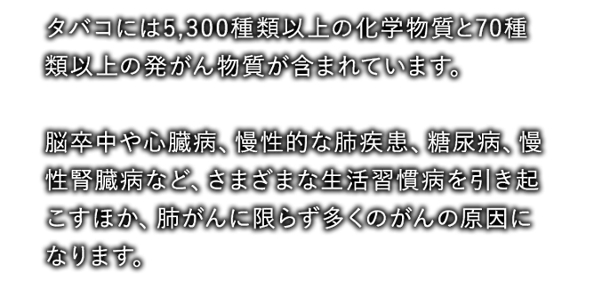年間19万人がタバコが原因で死亡