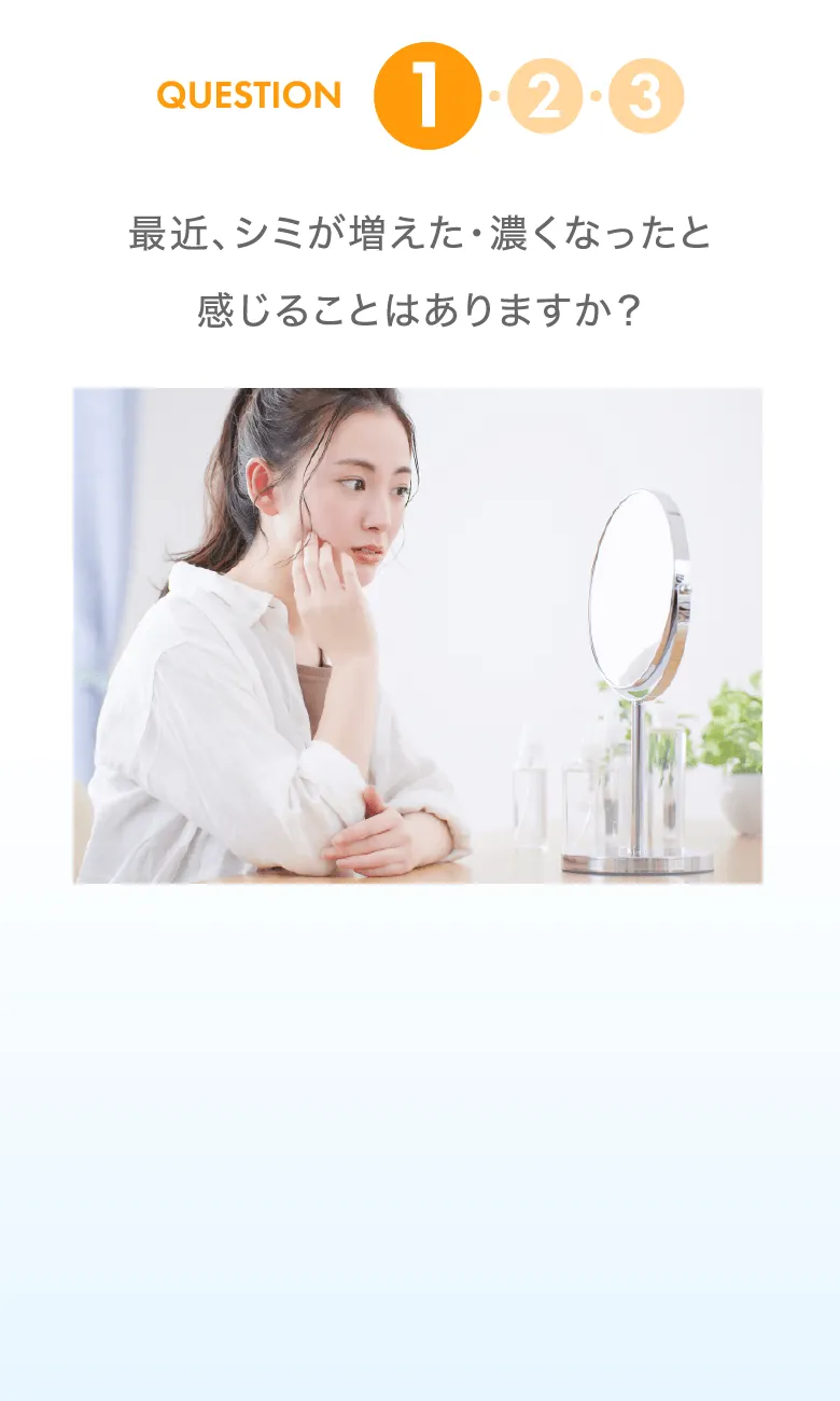 最近、シミが増えた・濃くなったと感じることはありますか？