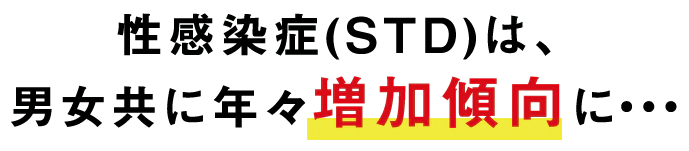 性感染症(STD)は、男女共に年々増加傾向に・・・