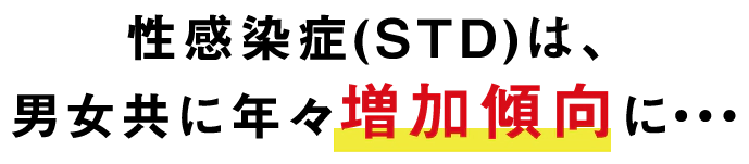 性感染症(STD)は、男女共に年々増加傾向に・・・