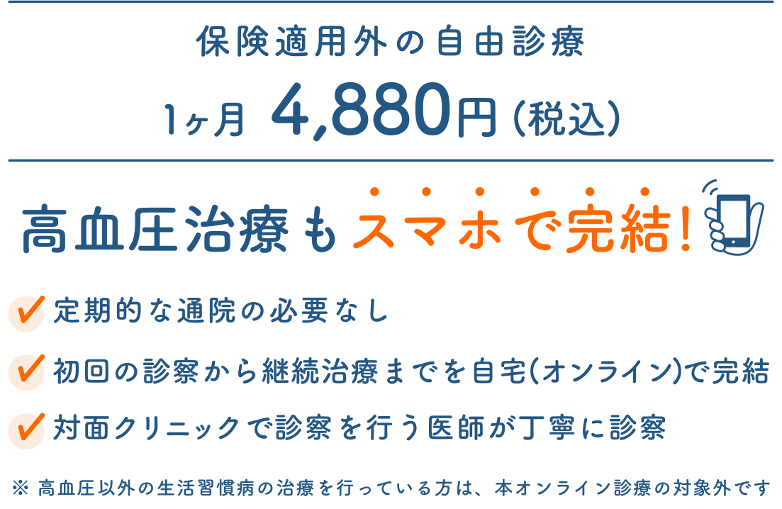 高血圧のオンライン診療(自由診療)
