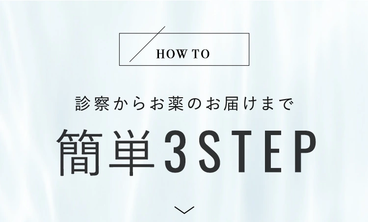 診察からお薬のお届けまで簡単3STEP!